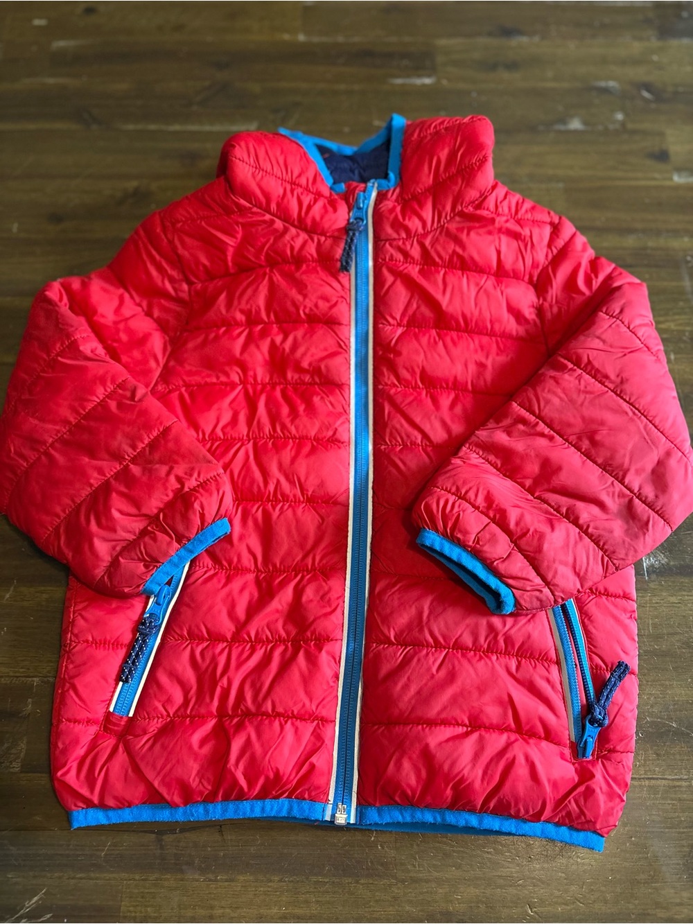 Mini Boden Pack-Away Quilted Puffer Jacket Red 4-5Y Kids Boy Girl Hooded Winter